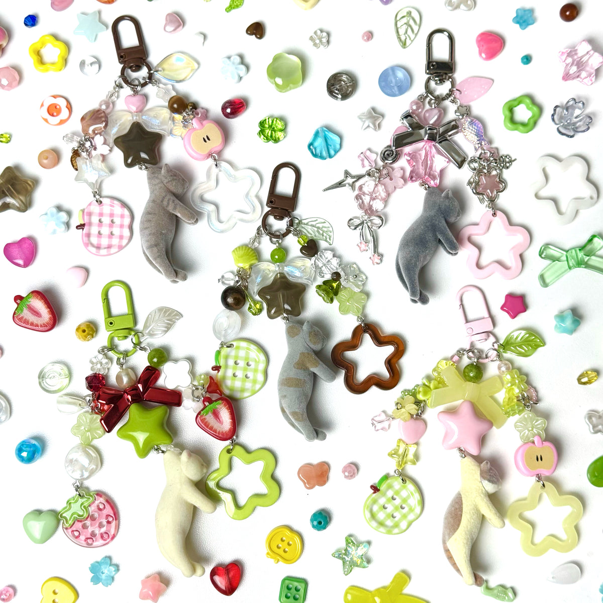 sleepy cat keychains