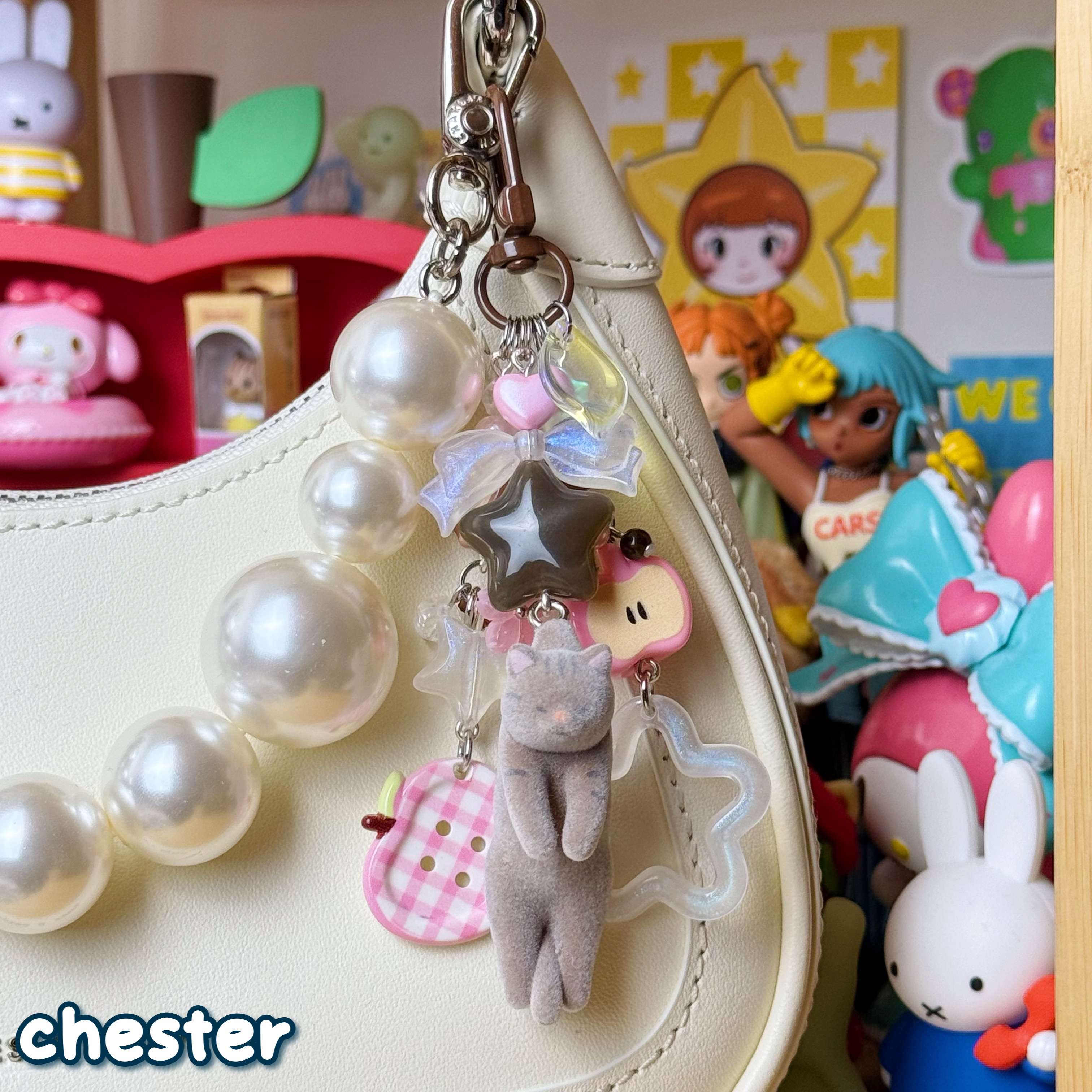 sleepy cat keychains